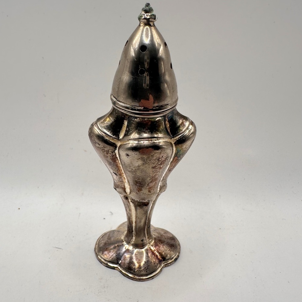Vintage La France 805 Silver Plate Salt Pepper Shaker Art Deco Made in USA 4.75"